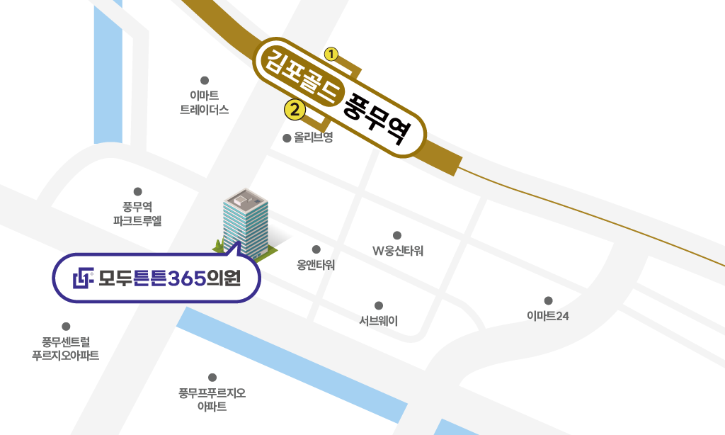 모두튼튼365의원 김포풍무점 오시는길 지도